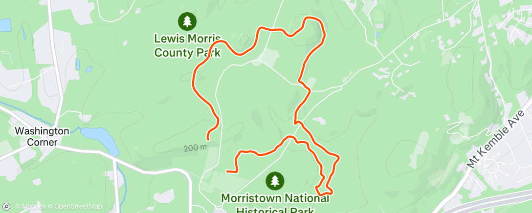 Map of the activity, Morning Hike