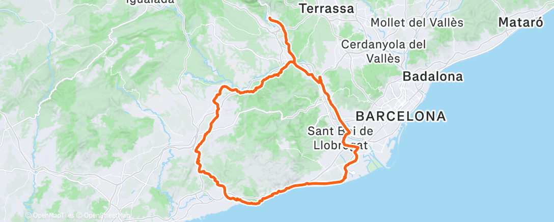 Map of the activity, Bicicleta por la mañana
