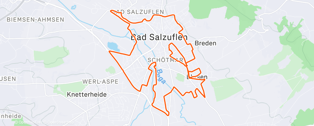 Map of the activity, Radfahrt am Morgen