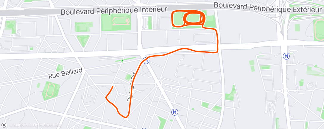 Map of the activity, Gammes + 20 x 30/30 + retour footing