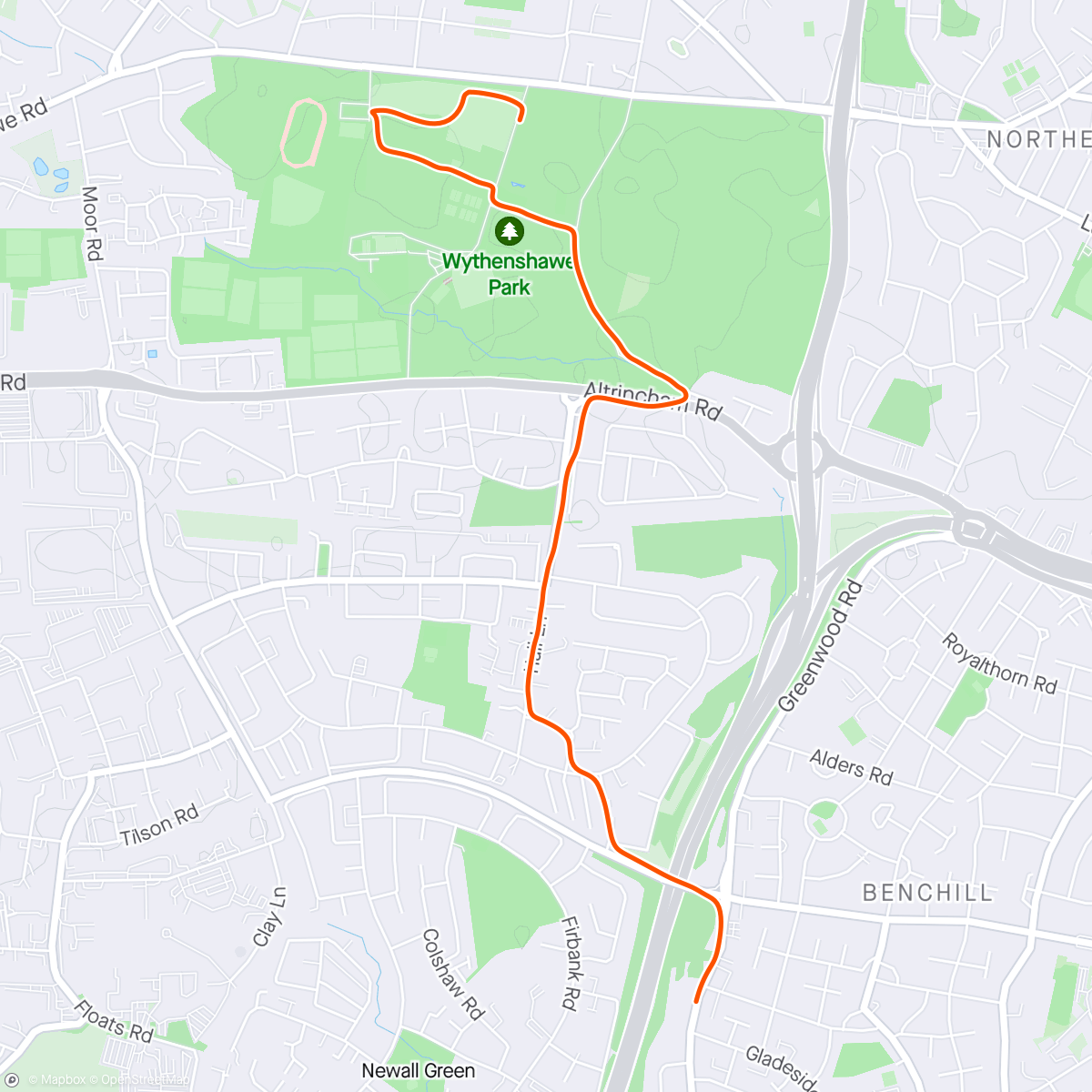 Mappa dell'attività Morning Run - (not)parkrun - MOTTIV Triathlon Club - Team Runna