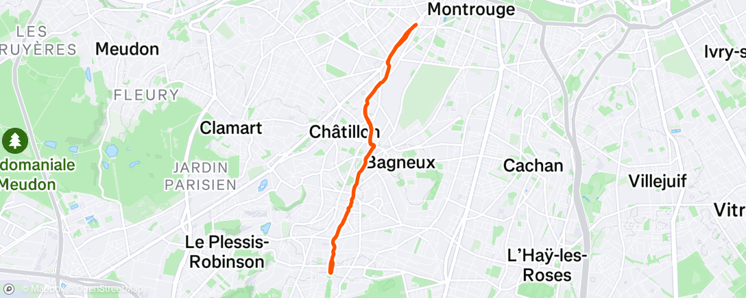 Map of the activity, Morning Run