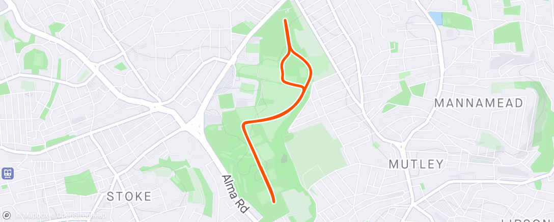 Map of the activity, Central Park 5k Park Run