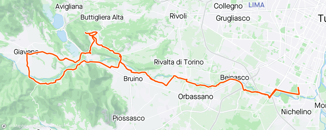 Map of the activity, Scarico e-bike