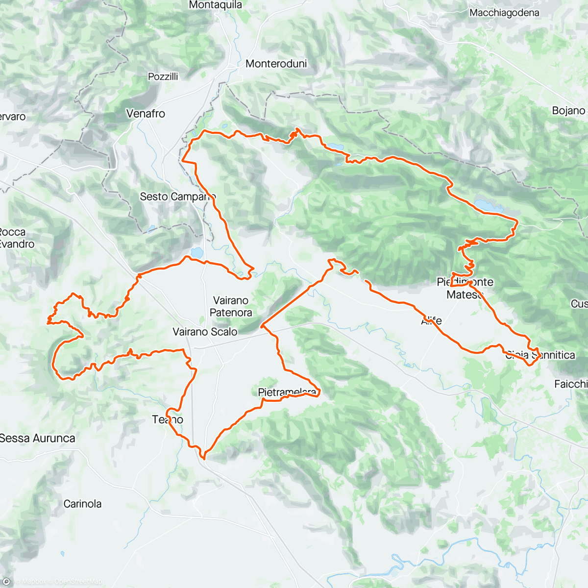 Map of the activity, Rando la Via delle Sorgenti