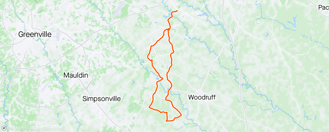Map of the activity, Afternoon Group Ride