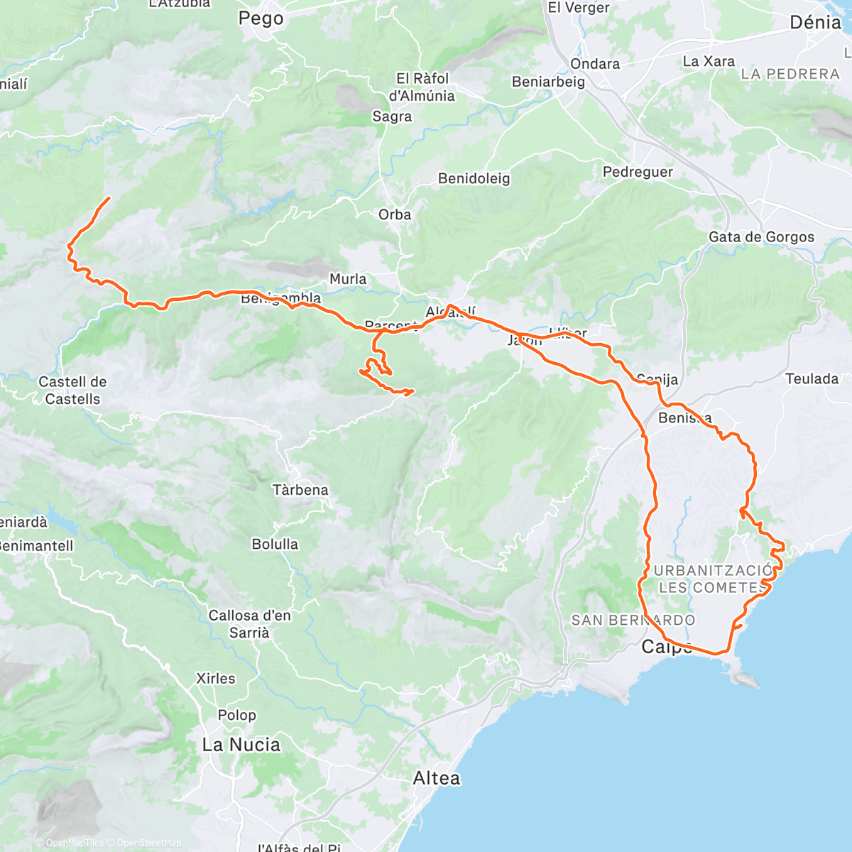 Карта физической активности (Lunch Ride)