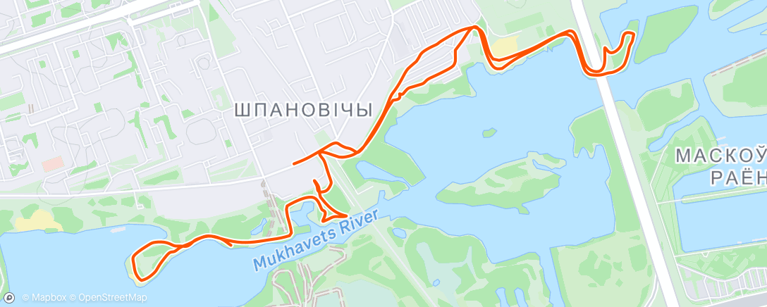 Map of the activity, Полуденный забег