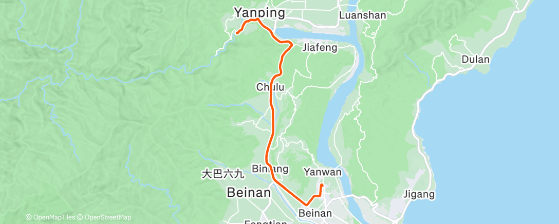 Map of the activity, Afternoon Ride