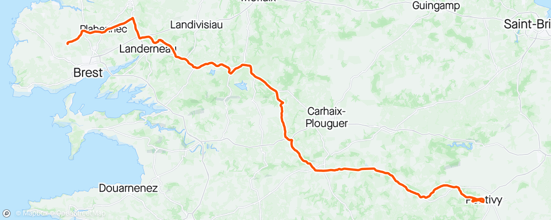 Map of the activity, Tour de Bretagne stage 2