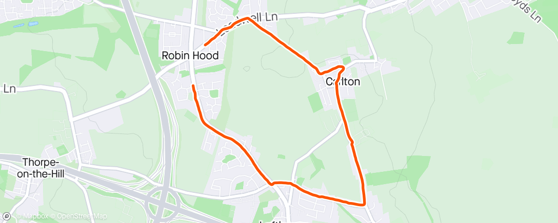 Map of the activity, Carlton Run with Russ