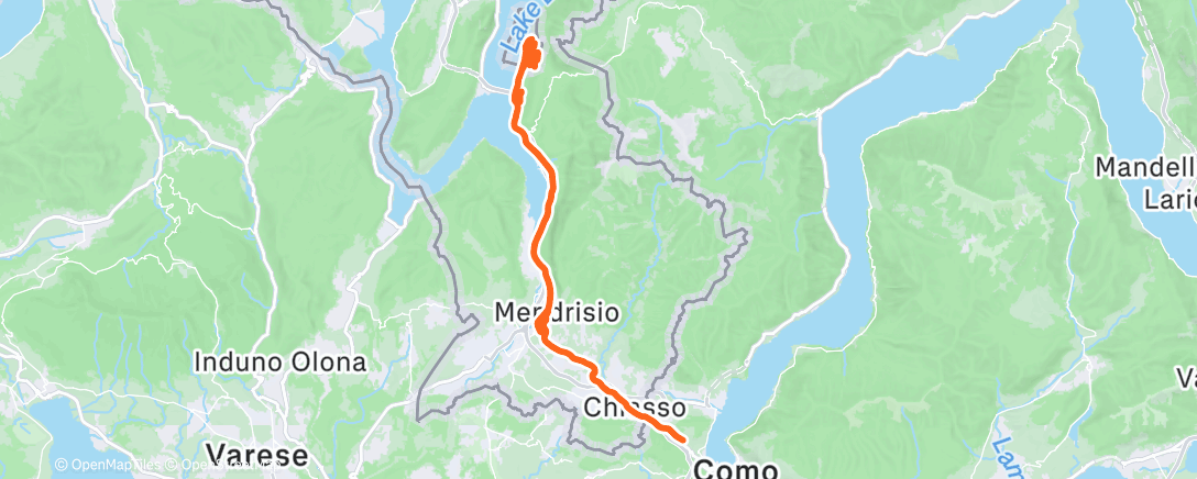 Map of the activity, Pedalata dell'ora di pranzo