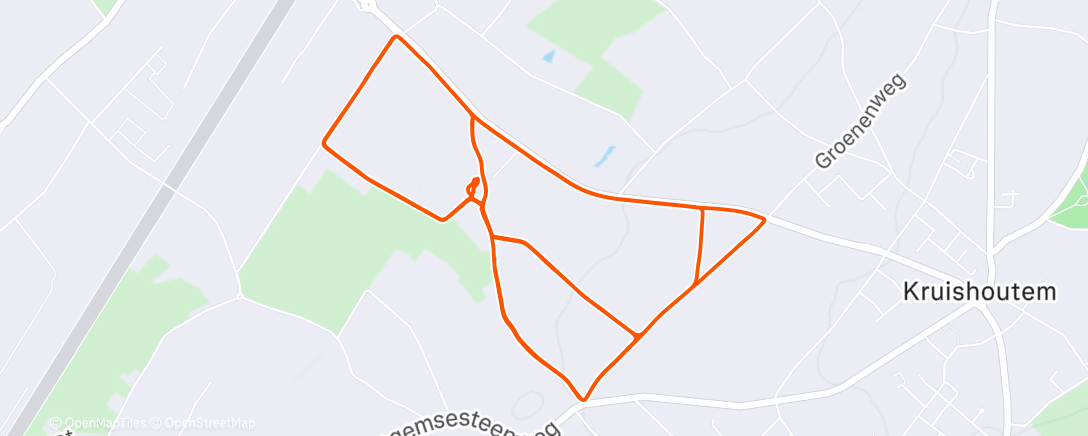 Map of the activity, CX Kruisem warmup