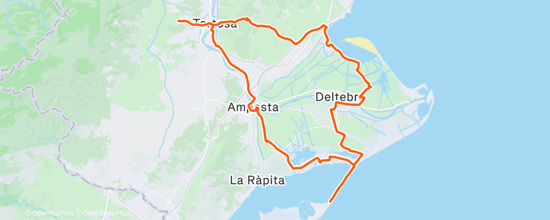 Map of the activity, Pedalata mattutina