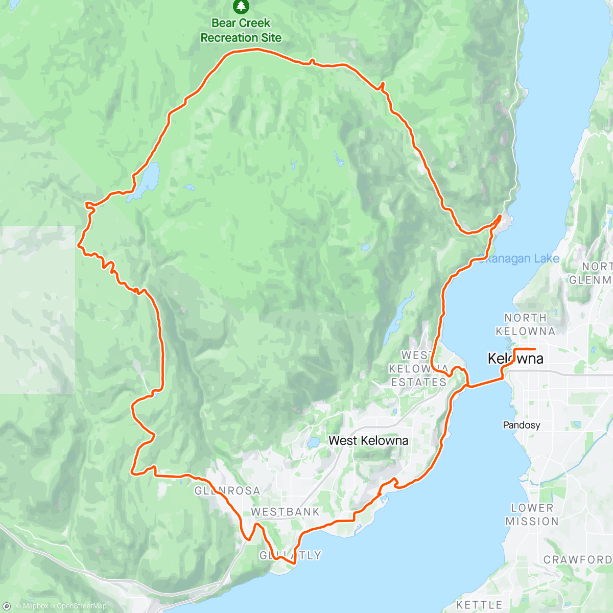 Map of the activity, Showing Taryn and Chris what the gravel’s like in Kelowna