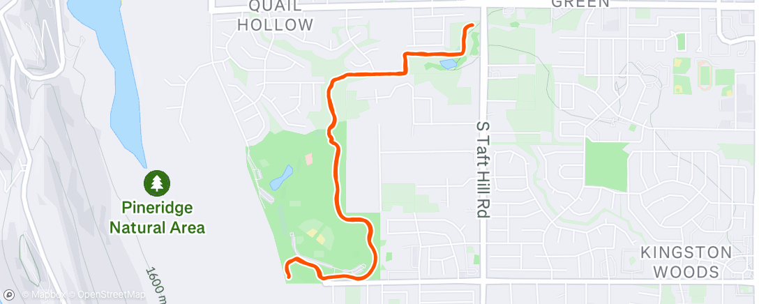Map of the activity, Evening Run