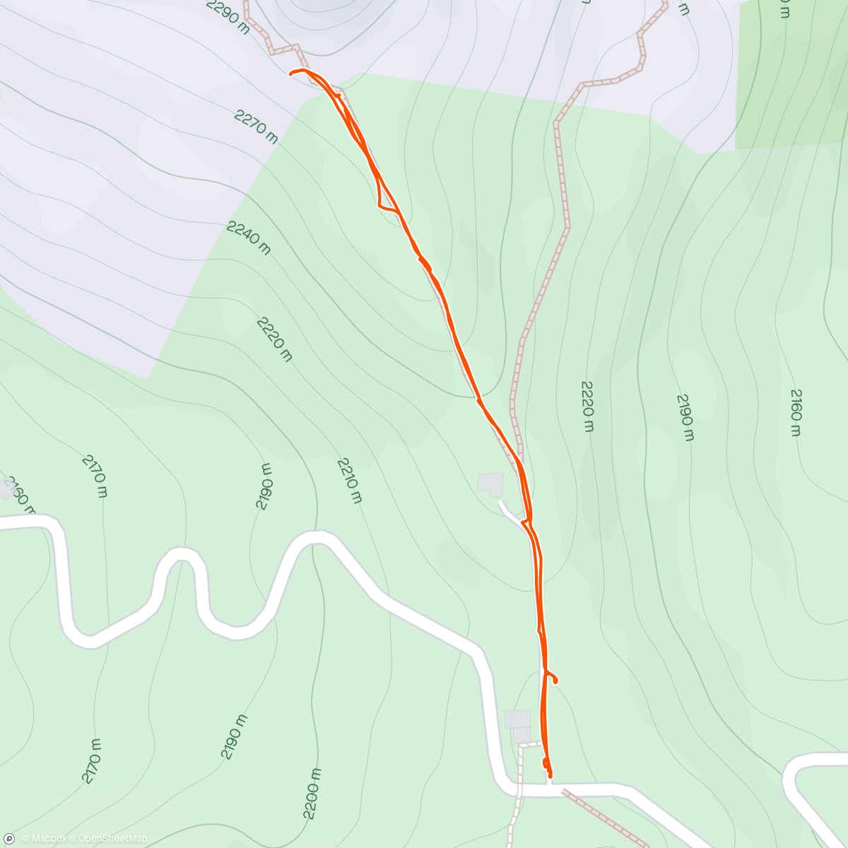 Map of the activity, Passo Giau