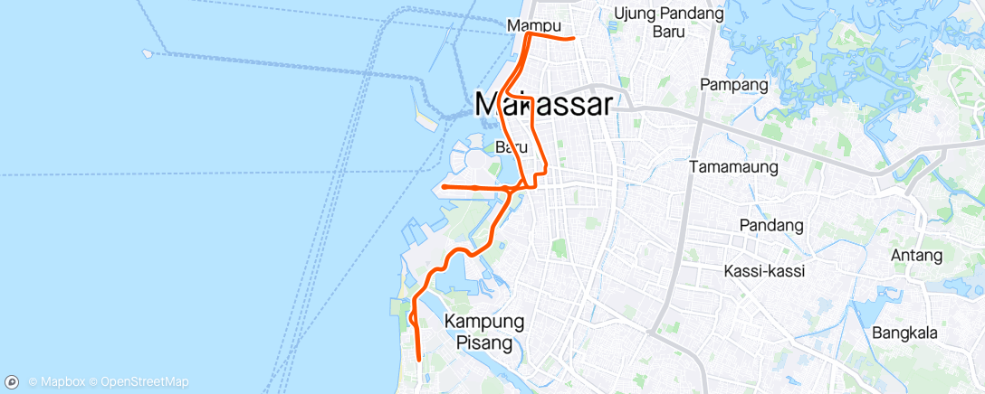 Map of the activity, Morning Ride ST. Jalur Losari ,Nusantara,Tanjung dan CPI 2 lap