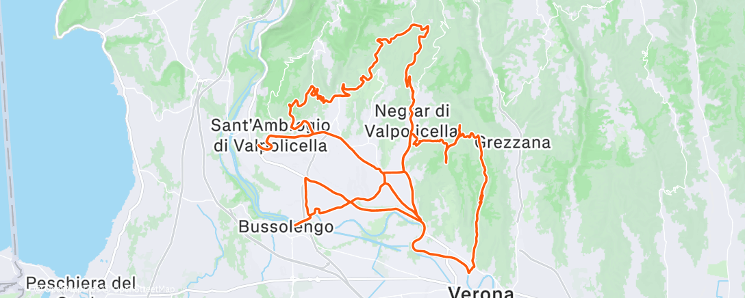 Map of the activity, Pedalata mattutina