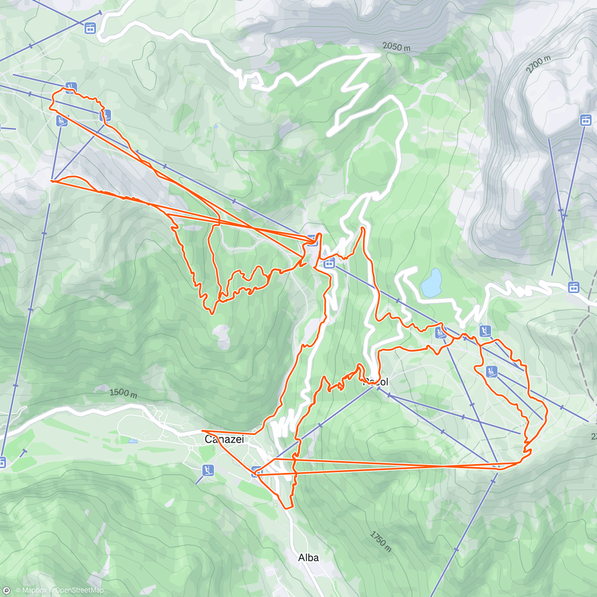 Map of the activity, Val di Fassa - continue