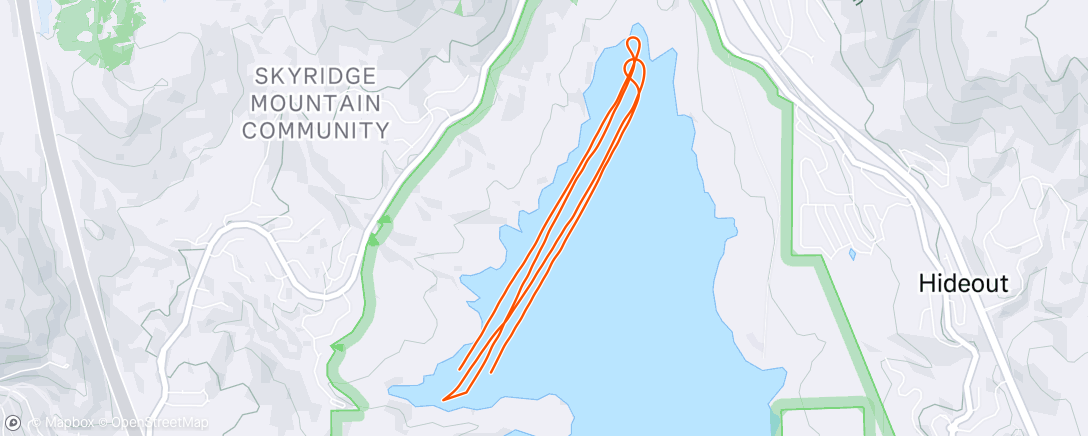 Map of the activity, Morning waterski