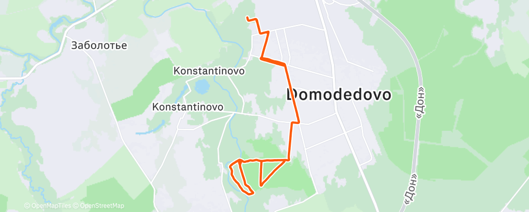 Map of the activity, Дневной забег