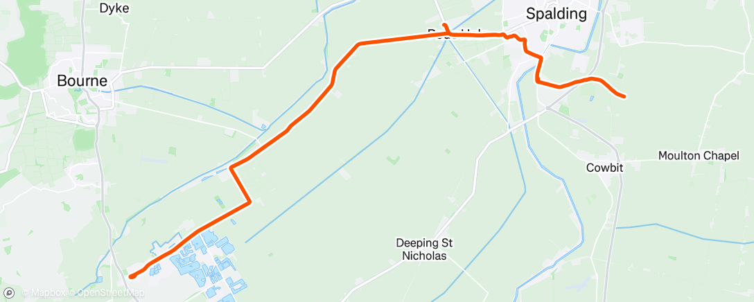 Map of the activity, Evening Ride