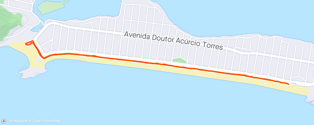 Map of the activity, Morning beach walk