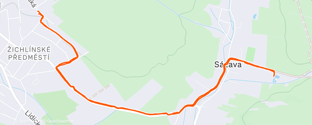 Map of the activity, Sázava Walk