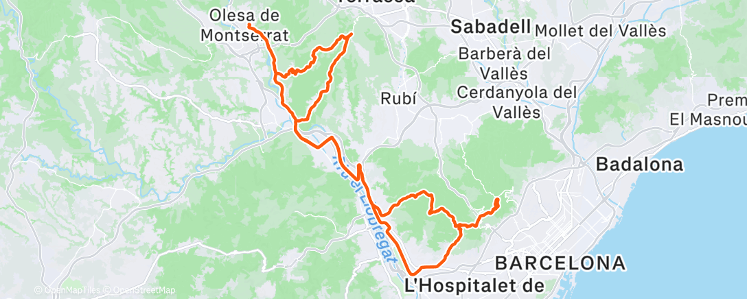 Map of the activity, Bicicleta por la mañana