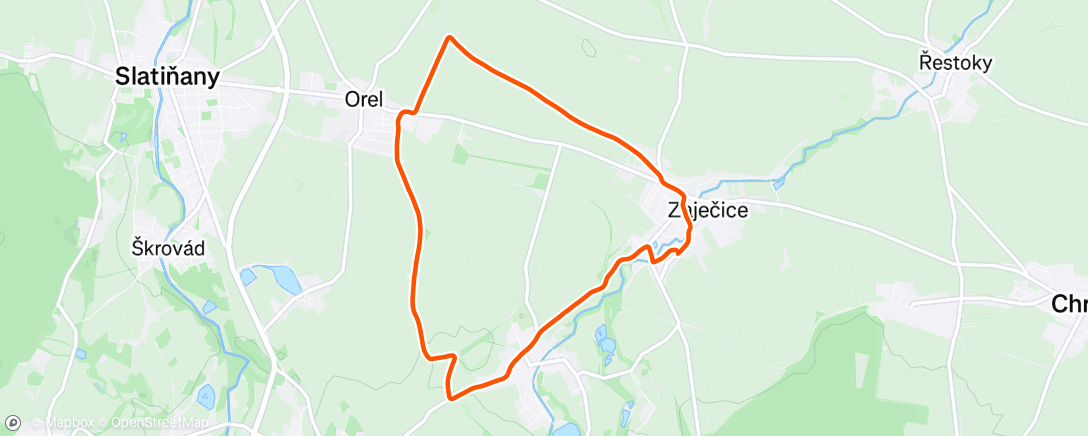 Map of the activity, Evening Run