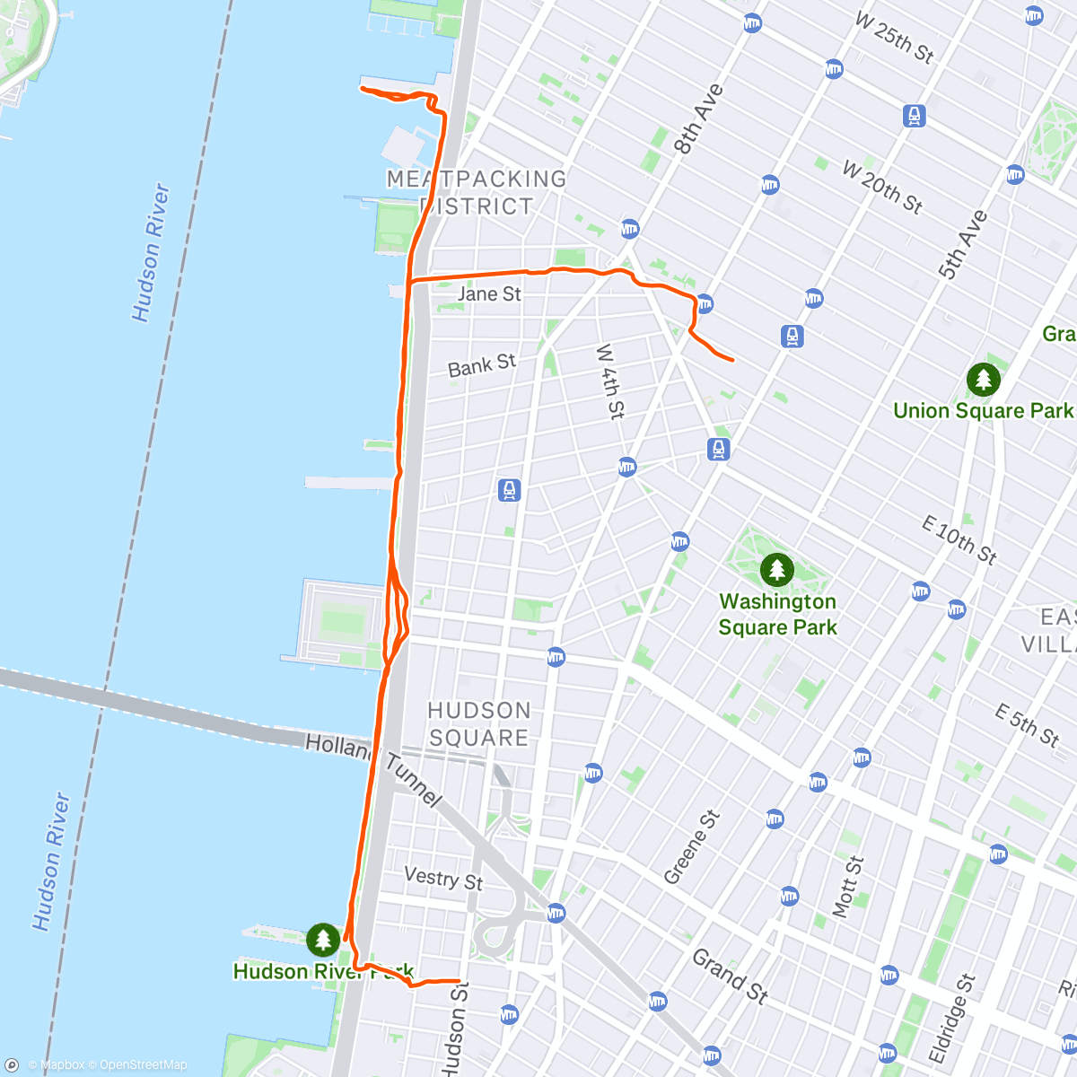 Map of the activity, Wednesday work run