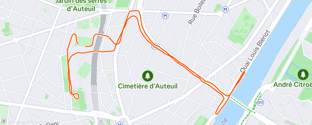 Map of the activity, Course à pied le matin