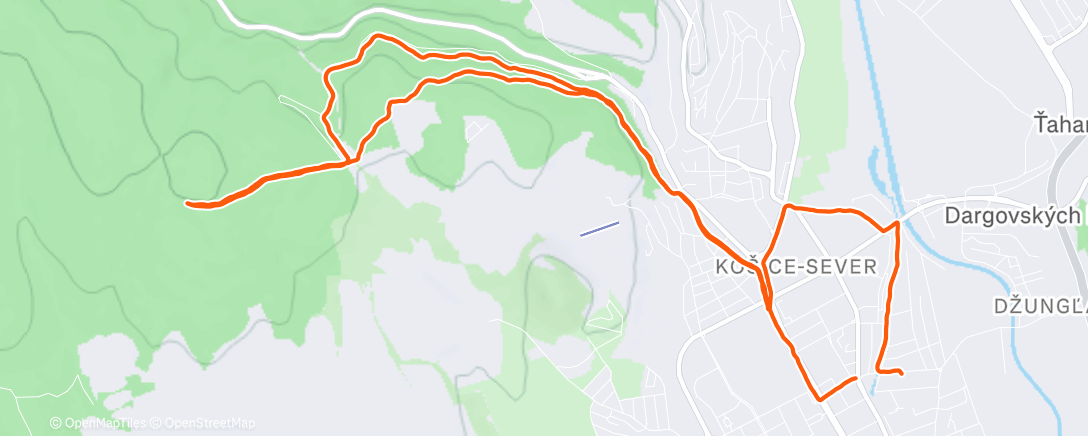 Map of the activity, Lunch Run