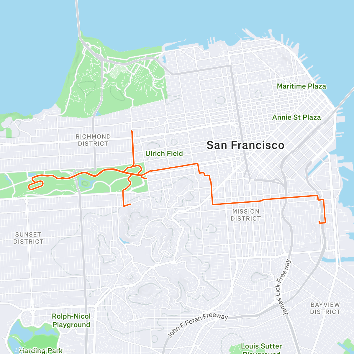 Карта физической активности (Morning Ride)