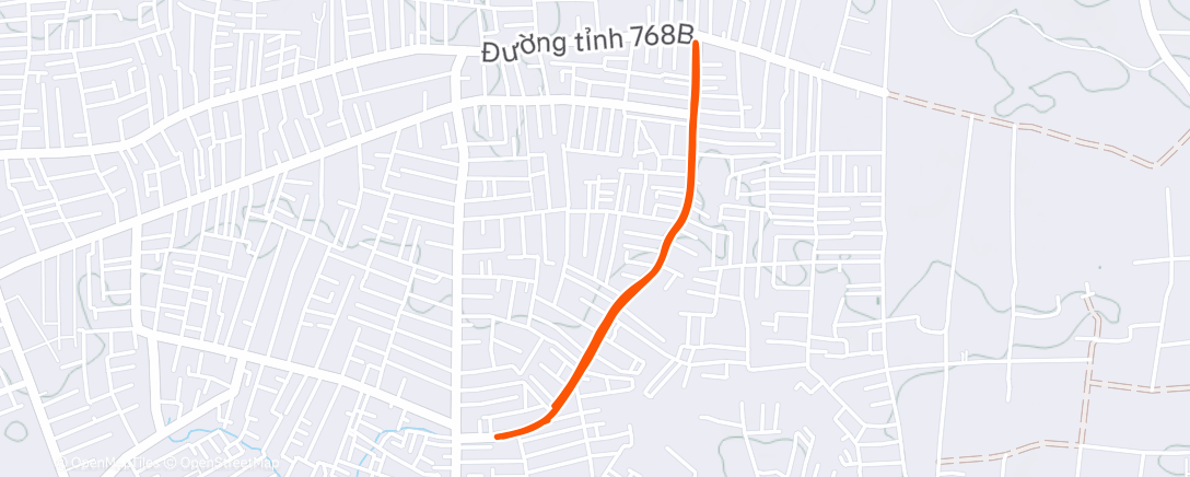Map of the activity, Afternoon Run