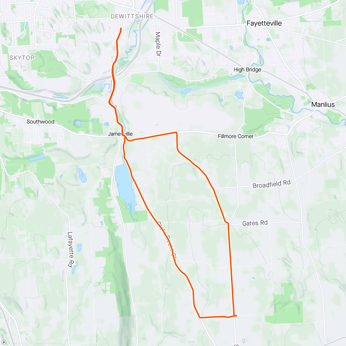 Map of the activity, New bike day take two