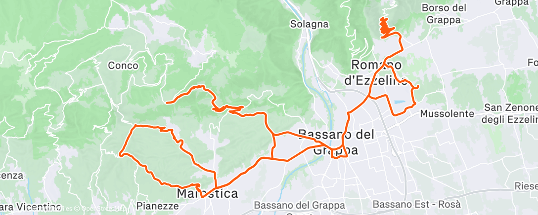 Map of the activity, Lunch Ride