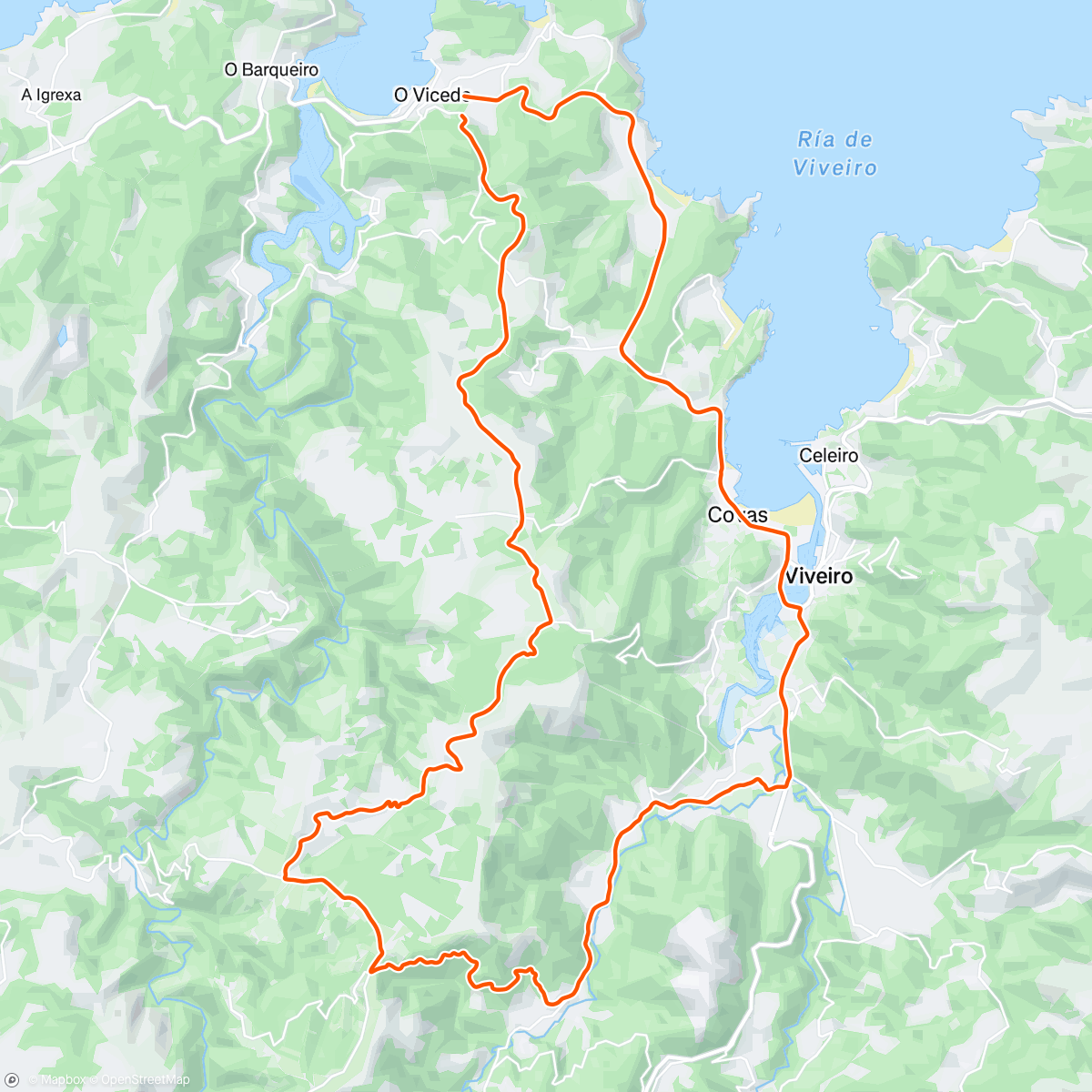 Map of the activity, Vicedo - Galdo - O Foxo - Alto Sixto