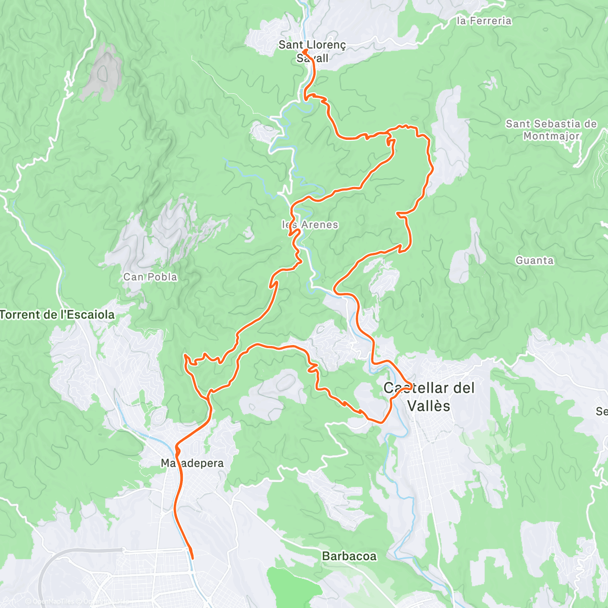 Карта физической активности (Caliu húmedo)