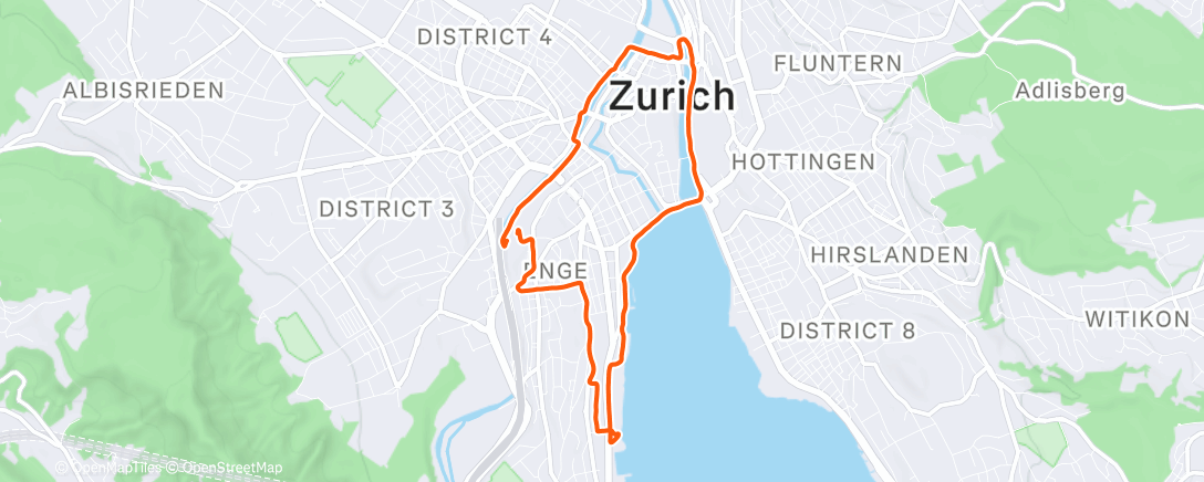Map of the activity, Morning Run