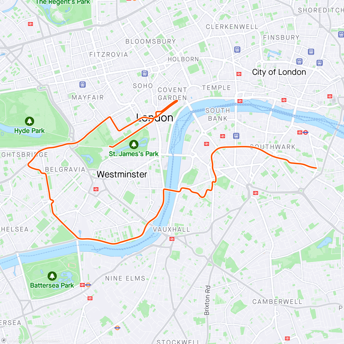 Map of the activity, Zwift - Ruben Johansen [V] Vidopnir 's Meetup on Greatest London Flat in London