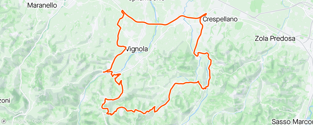 Map of the activity, Guiglia boschi di ciano zappolino