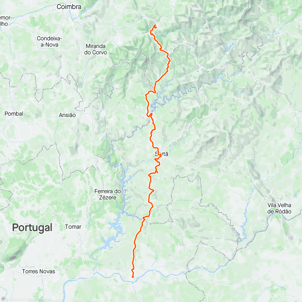 Map of the activity, Portugal E2E - Gois to Abrantes