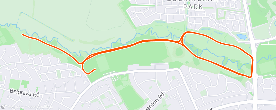 Map of the activity, Aylesbury Park run