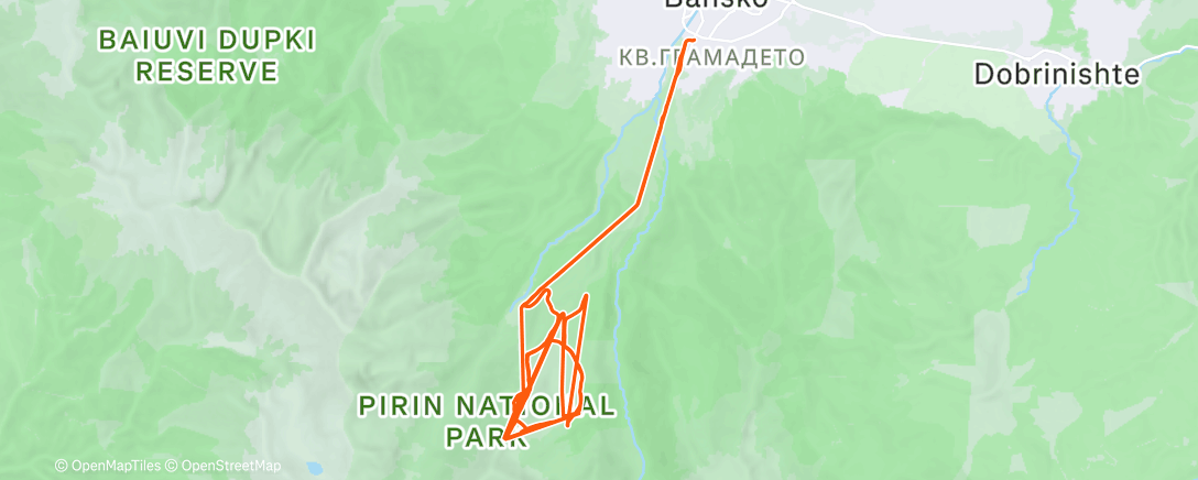 Map of the activity, Back skiing in Bansko, Bulgaria!