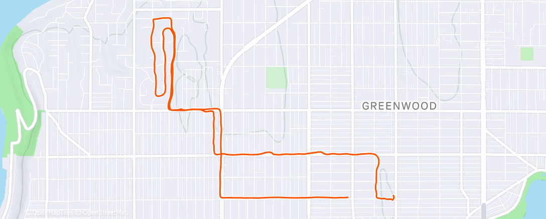 Map of the activity, Evening Run
