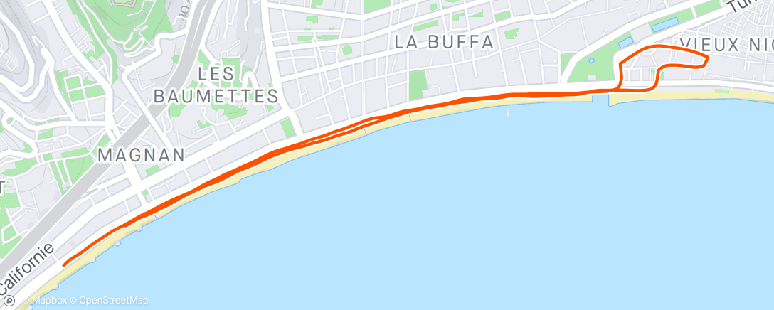 Map of the activity, Nice Run 4