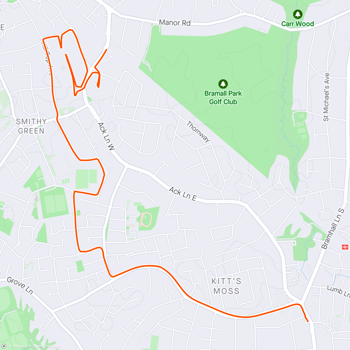 Map of the activity, (not) parkrun #376