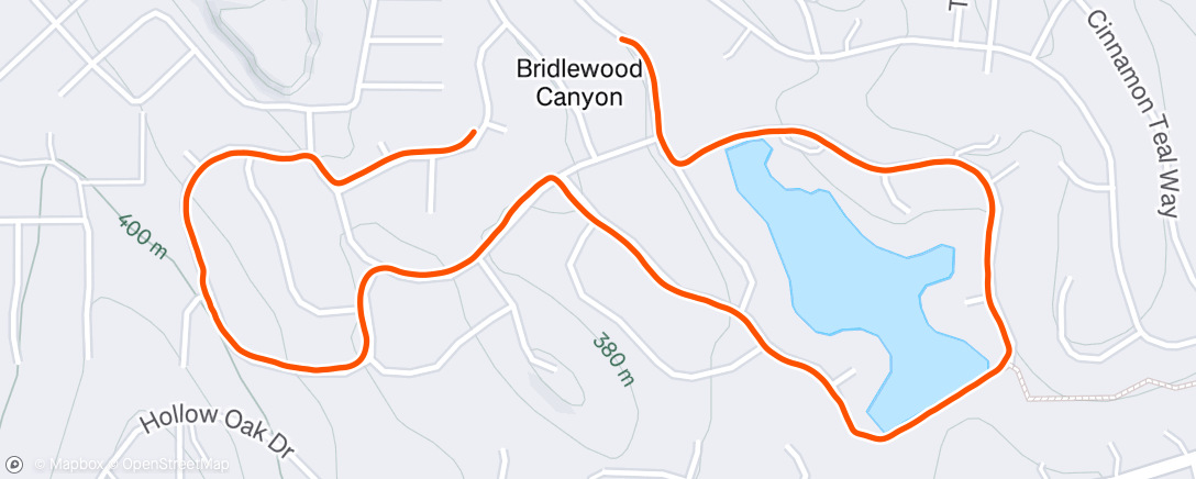 Map of the activity, Afternoon Run